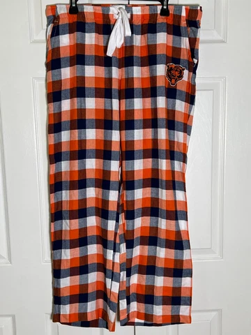 Chicago Bears Blue/Orange Plaid Sleepwear Pajamas Size Large Cover