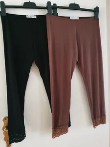 Joachim Bosse 2 Leggins braun/schwarz Größe 2 M 40 Neu - Bild 1 von 3