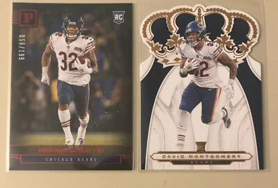 David Montgomery 2019 Panini Chronicles Red Rookie Card /199 + Crown Royale RC - Image 1 of 4