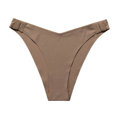 Sexy bragas de seda helada para mujer tanga tanga ropa interior sin costuras espalda en T ropa de dormir Foto 1 de 4