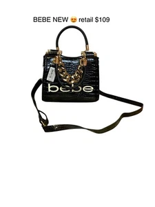 BEBE NWT BLACK TOTE SHOULDERBAG CROSSBODY - Picture 1 of 5