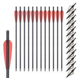 Archery 20 Inch Crossbow Bolts OD 8.8mm Half Moon Nocks Carbon Arrows Hunting - Picture 1 of 91