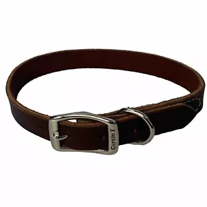 Cerchio T Collare per Cani in Pelle Marrone Morbido 19" Fibbia Resistente M-L Cane - Foto 1 di 9