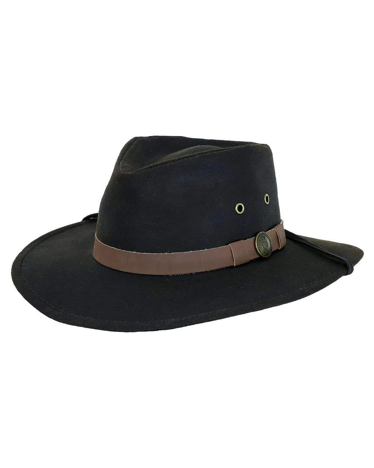 Outback Trading 8667 Mens Kodiak Brown Oilskin Western UPF 50 Cowboy Hat M BHFO