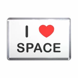 Space I Love Heart Plastic Fridge Magnet (S, M, L, XL) - Picture 1 of 10