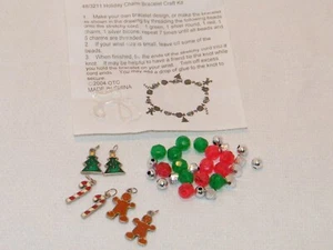 Urlaub Bettelarmband Kinder Bastelset. Weihnachtsbaum Lebkuchenmann Zuckerstange - Bild 1 von 7