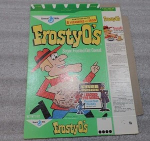 General Mills Frosty O's Cereal Box '72 File Flat Series #89 9oz Breakfast Buddy