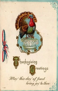Postal vintage en relieve de Acción de Gracias Turquía 09.00 - Imagen 1 de 2