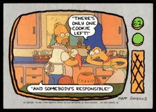 1990 Topps The Simpsons 62 Homer Marge Simpson One Cookie Left
