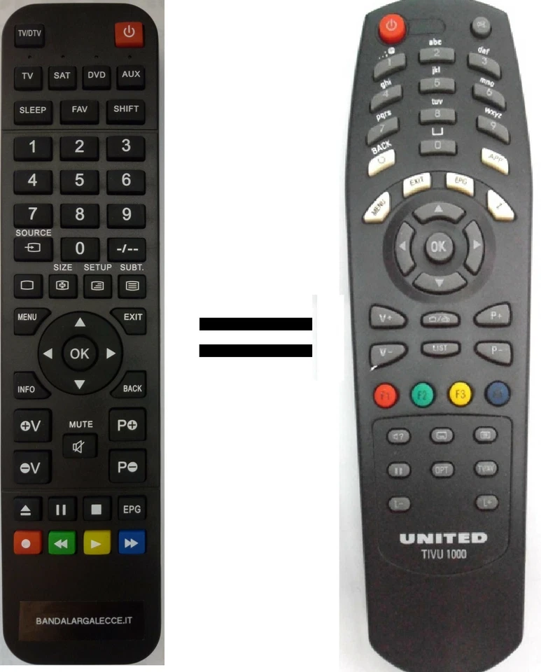 Telecomando gia' programmato per Decoder UNITED - Immagine 1 di 1