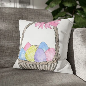 FUNDA ALMOHADA FUNDA COJÍN|HUEVOS DE PASCUA EN CESTA - Imagen 1 de 7