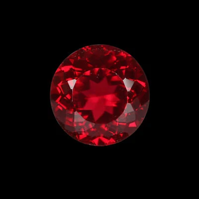 Lab-Created 21. Carat Round Cut Red Ruby Loose Gemstone For Jewelry Making - Image 1 of 4