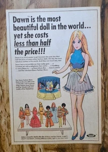 VINTAGE 1971 TOPPER DAWN PUPPE MODENSCHAU WERBUNG - Bild 1 von 1