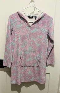 Lands’ End Tropical print terry swim cover up/pink & blue-Girl’s size 10/12 - Picture 1 of 6