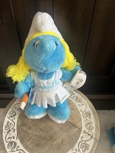 1983 Vintage Peyo Smurfette School Girl Plush - Bild 1 von 4
