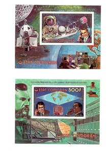 Comoros 1976 set sheets Graham Bell/telephone stamp (Michel Bl. 36/37) nice MNH - Picture 1 of 1