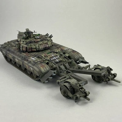 Built 1/35 Scale Mine roller on T-64A Tank Ukrainian Army SKIF, Painted Tank - Image 1 of 4
