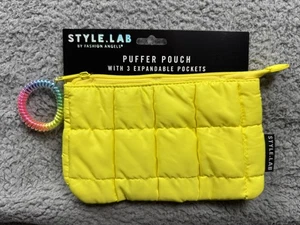 STYLE.LAB Fashion Angels Puffer Pouch Kosmetiktasche gelb 3 Taschen Made in USA - Bild 1 von 2
