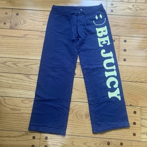Juicy Couture Pam Gela Be Juicy Straight Leg Sweatpants Blue Women's Petite - Picture 1 of 7