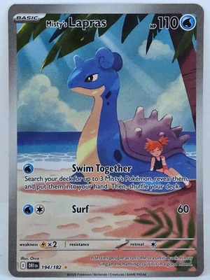 Misty's Lapras 194/182 Illustration Rare Destined Rivals NM Pokemon Card - Image 1 of 2