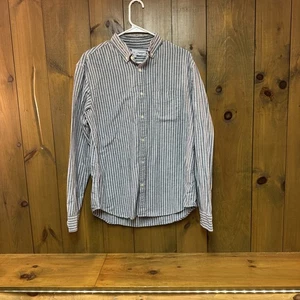 Old Navy Button Down Hemd Herren mittelgrau weiß gestreift Kragen - Bild 1 von 11