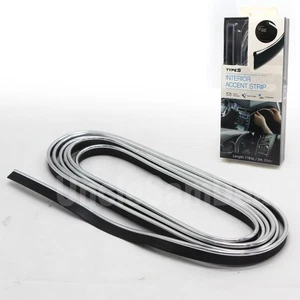 10ft LENGTH TYPE S CHROME INTERIOR DECORATION ACCENT TRIM CAR SEAM FILLER STRIP - Picture 1 of 4