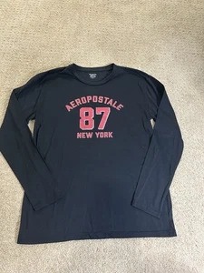 Aeropostale Men’s Medium 87 Appliqué Graphic Long Sleeve Shirt  - Picture 1 of 4
