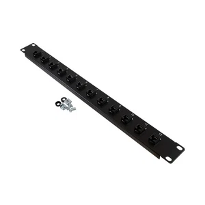 NavePoint 1U (1.75") 19 Inch Panel with 12 Cat5e Couplers - Picture 1 of 3