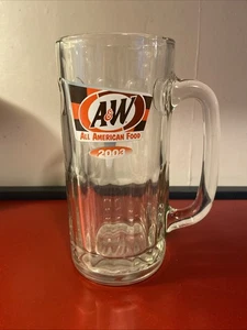 A&W Root Beer  7” Tall  Dimpled Glass Mug 2003 All American Food - Picture 1 of 2