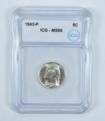 1943-P Jefferson Nickel MS66 ICG *4263 - Image 1 of 4