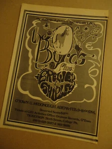 The Byrds 1973 Konzertanzeige McDonough Arena WASHINGTON DC - Bild 1 von 1
