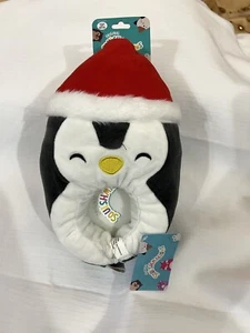 Squishmallows Christmas Holiday Penguin Slipper kid's size 13/1- Gray - Picture 1 of 7
