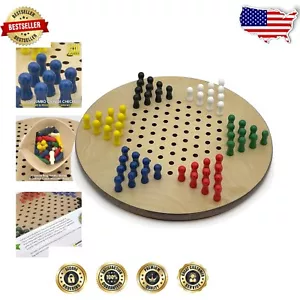 17'' Jumbo Chinese Checkers with Durable Wood Pegs - Classic Family Game - Picture 1 of 9