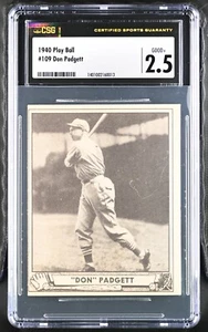 1940 Play Ball R335 #109 Don Padgett St. Louis Cardinals - CSG 2.5 Good+ - Picture 1 of 2