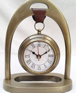 Antique Nautical Metal Table Desk-top Clock Small Retro Office/Table Decor Gift - Picture 1 of 6