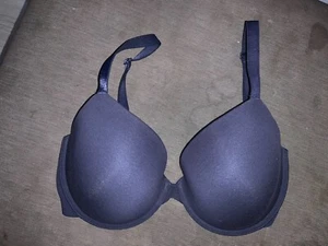 M&S Bra Plunge U/W Padded T-Shirt Style Cotton Rich 42D Navy BNWoT - Picture 1 of 1