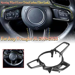 1PC Carbon Fiber Steering Wheel Cover For Jeep Wrangler JL 2018-2023 JT 2020-UP - Bild 1 von 15
