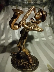 RAR! Yves Lohe Saxophonist Bronzeskulptur französischer Jazz Solo Jazzman.   - Bild 1 von 12