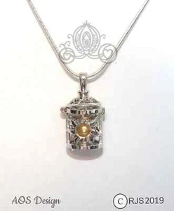 Collana gabbia perle lanterna sole raperonzolo argento medaglione aggrovigliato lampada principessa - Foto 1 di 17