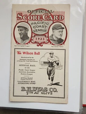 1923 PCL Scorecard LA - Image 1 of 3