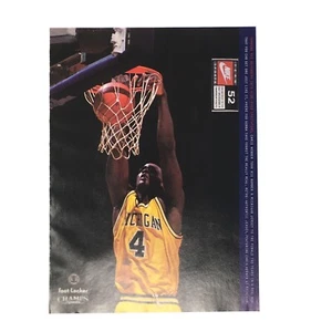 Camiseta deportiva de Chris Webber 1994 Nike Michigan Wolverines 4 Dunk NCAA NBA HOF anuncio impreso - Imagen 1 de 9