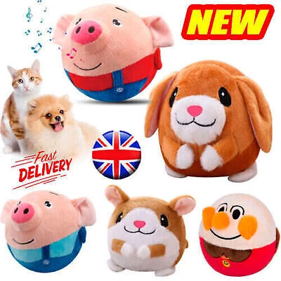 Puppy Ball Active Moving Pet Plush Toy Singing Dog Chewing Squeaker Fluffy Toys - Image 1 of 4