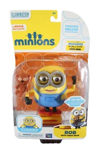 NEW! Minions Toy Action Figure Bob w/Teddy Bear Moving Eyes & Mouth Posable READ - Picture 1 of 6