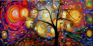 MODERN Wall Art Color ABSTRACT OIL PAINTING On Canvas Contemporary Home Decor - Picture 1 of 5