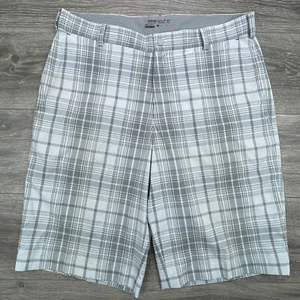 Nike Golf Shorts Mens 34 Gray Tour Performance Dri Fit Plaid Hybrid Stretch Flex - Picture 1 of 12