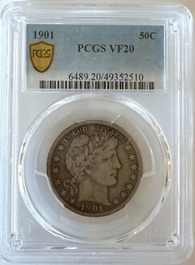 1901 Barber Half Dollar PCGS VF20 - Picture 1 of 3