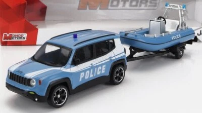 MODELLINO AUTO STATICO JEEP RENEGADE POLICE CON CARRELLO GOMMONE 2017 SCALA 1/43 - Immagine 1 di 3