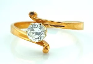 Magnifico Anello Solitario Oro 14 Carati - Diamante 0.25 2,27 G - Foto 1 di 3