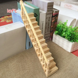 Casa de muñecas muebles miniatura escalera recta barandilla izquierda escalera escalón 1:12 - Imagen 1 de 12
