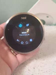 Nest Learning Programmable Thermostat Model 02A Stainless Steel 2nd Generation - Picture 1 of 14